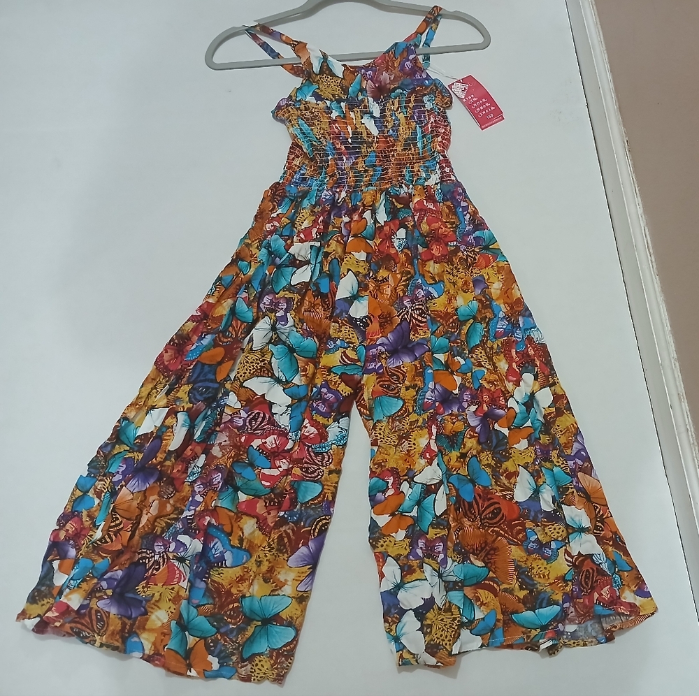 Colorful Butterfly Print Kids One Piece